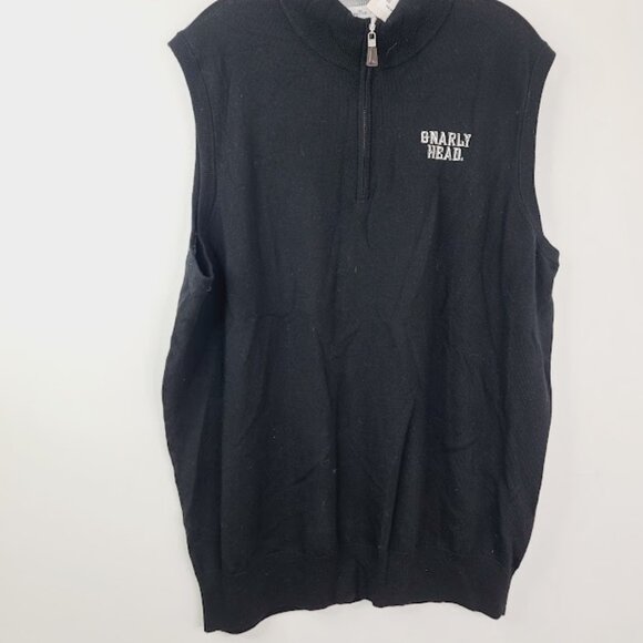 Peter Millar Men's Black Sleeveless Mock Neck Knitted Sweater Vest Size XL - Picture 2 of 6